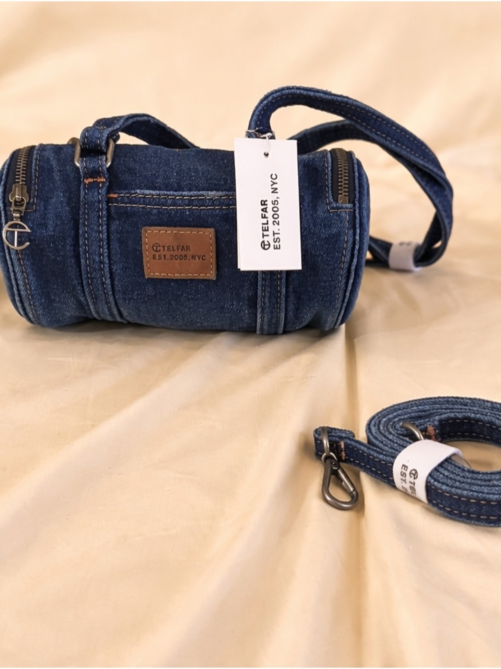 Small Telfar Denim Duffle bag - New with Tags - Dustbag included - Picture 2 of 5